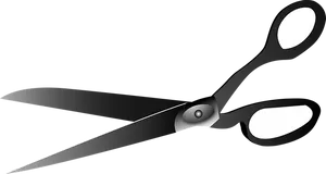 Black Handled Scissors Vector Illustration PNG Image