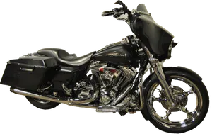 Black Harley Davidson Motorcycle PNG Image