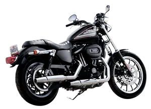 Black Harley Davidson Motorcycle PNG Image