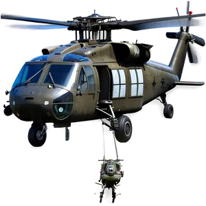 Black Hawk Helicopter With Decals Png Nml58 PNG Image