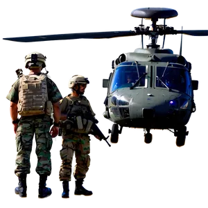 Black Hawk Helicopter With Soldiers Png Lro PNG Image