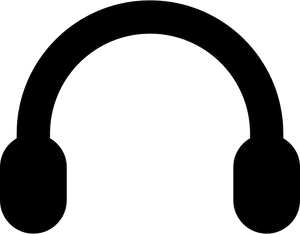 Black Headphones Icon PNG Image