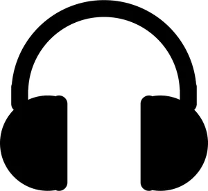 Black Headphones Icon PNG Image