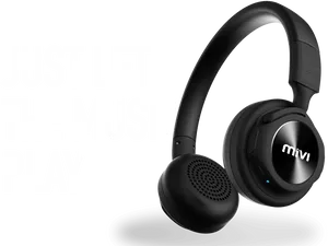 Black Headphones Music Advertisement PNG Image