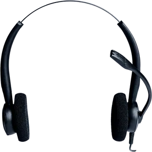 Black Headsetwith Microphone PNG Image