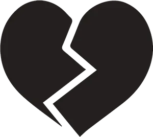 Black Heart Broken Emoji PNG Image