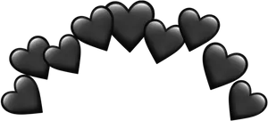 Black Heart Emoji Arrangement PNG Image