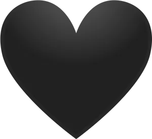 Black Heart Emoji Graphic PNG Image