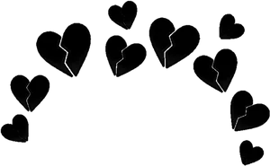 Black Heart Emoji Pattern PNG Image