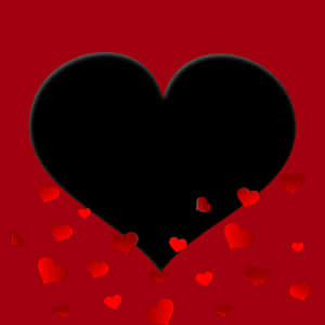 Black Heart Red Background PNG image with transparent background