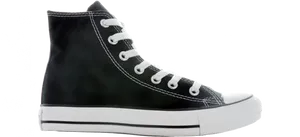 Black High Top Converse Sneaker PNG Image