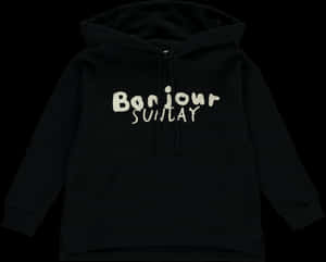 Hoodie Sweater Bonjour, Black - Hoodie, HD Png Download PNG