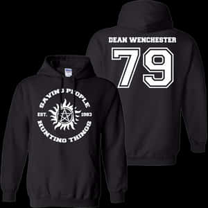 Supernatural Dean Winchester Pullover Hoodie Black - Hoodie, HD Png Download PNG