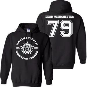 Black Hoodie Dean Winchester79 PNG Image