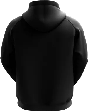 Black Hoodie Rear View PNG Image