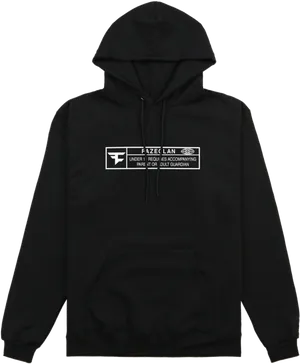 Black Hoodiewith Graphic Print PNG Image