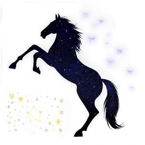 Black Horse Silhouette Under Stars Png 90 PNG Image