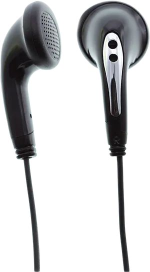 Black In Ear Earphones PNG Image