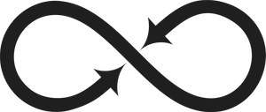 Black Infinity Symbol Arrows PNG Image