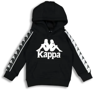 Black Kappa Hoodiewith Logo PNG Image