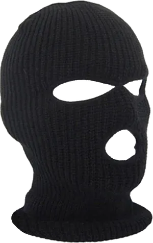 Black Knit Balaclava Ski Mask PNG Image