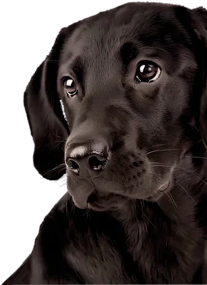 Black Labrador Puppy Portrait PNG Image