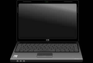 Black Laptop Graphic PNG with transparent background