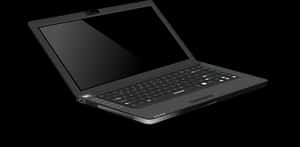 Black Laptop Isolatedon Dark Background PNG image with transparent background