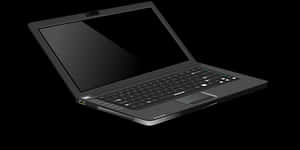 Black Laptop Isolatedon Dark Background PNG image with transparent background
