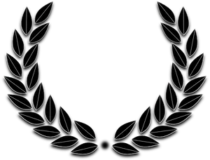 Black Laurel Wreath Graphic PNG Image