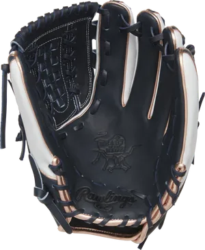 Black Leather Baseball Glove PNG Image