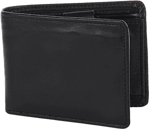 Black Leather Bifold Wallet PNG image with transparent background