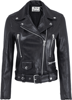 Black Leather Jacket Png Hd Image - Acne Leather Biker Jacket, Transparent Png PNG image with transparent background