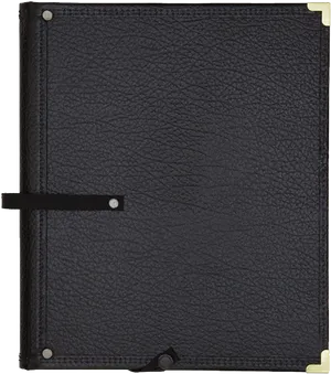 Black Leather Binder Closed PNG Image