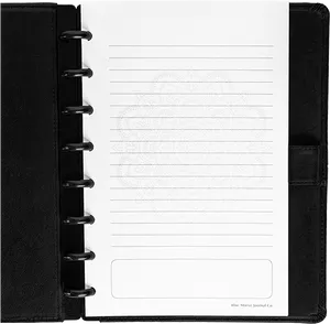 Black Leather Binder Notebook Paper PNG Image