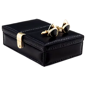 Black Leather Cufflink Box Png 06252024 PNG Image