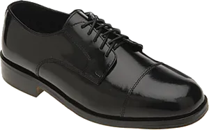 Black Leather Dress Shoe Men PNG Image