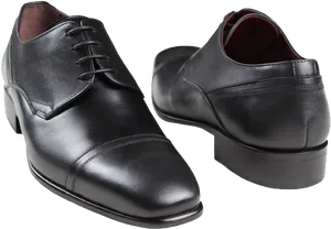 Black Leather Dress Shoes PNG Image
