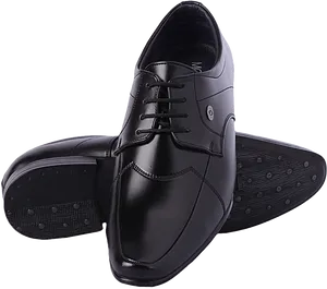 Black Leather Dress Shoes Men PNG Image