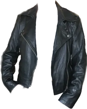 Black Leather Jacket Floating Effect PNG Image