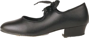 Black Leather Lace Up Shoe PNG Image