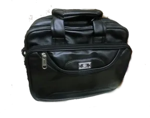 Black Leather Ladies Handbag PNG Image