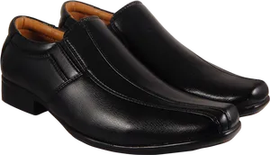 Black Leather Mens Dress Shoes PNG Image