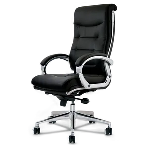 Black Leather Office Chair Png Pbw PNG Image