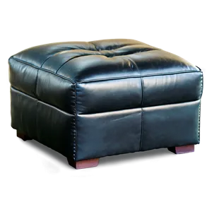 Black Leather Ottoman Png Roj PNG Image