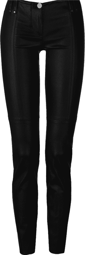 Black Leather Pants Front View PNG
