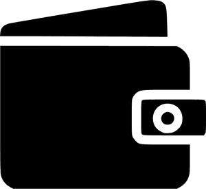 Black Leather Wallet Icon PNG image with transparent background