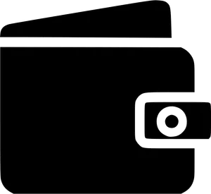 Black Leather Wallet Icon PNG Image