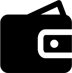 Black Leather Wallet Icon PNG image with transparent background