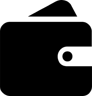 Black Leather Wallet Icon PNG image with transparent background
